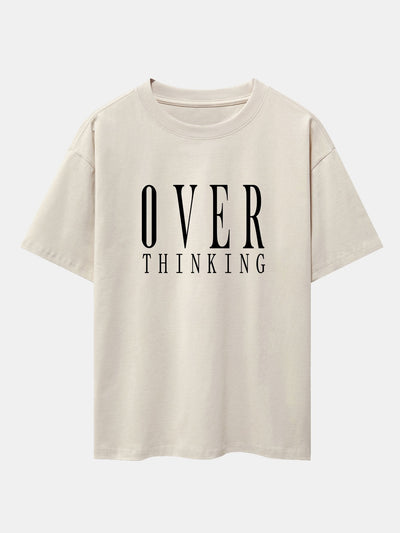 Slogan Print Drop Shoulder Oversize T-Shirt