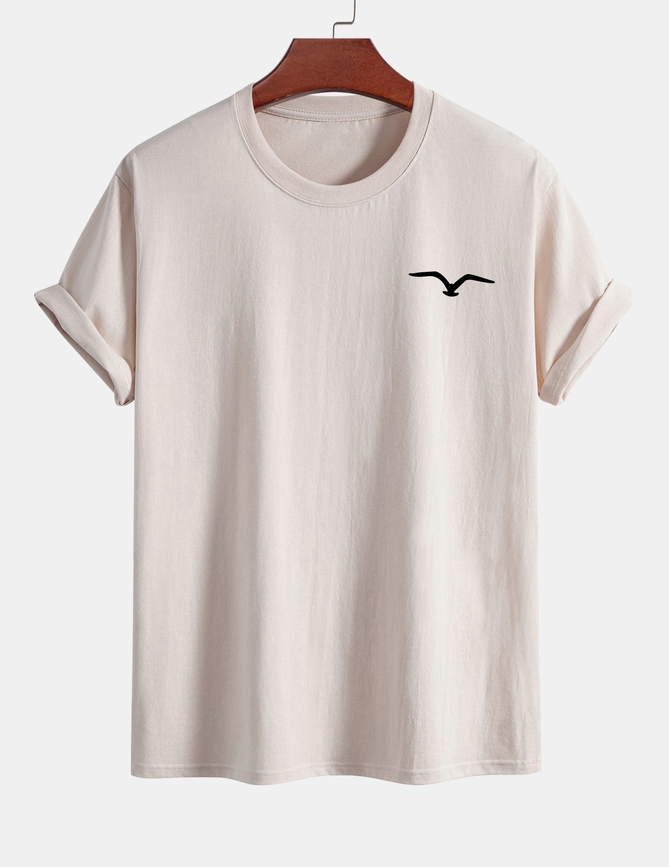Regular Fit Seagull Print Cotton T-Shirt