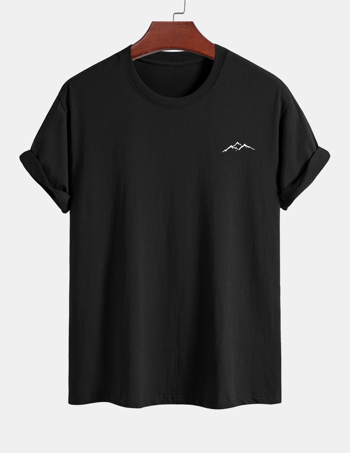Regular Fit Mountains Print Cotton T-Shirt
