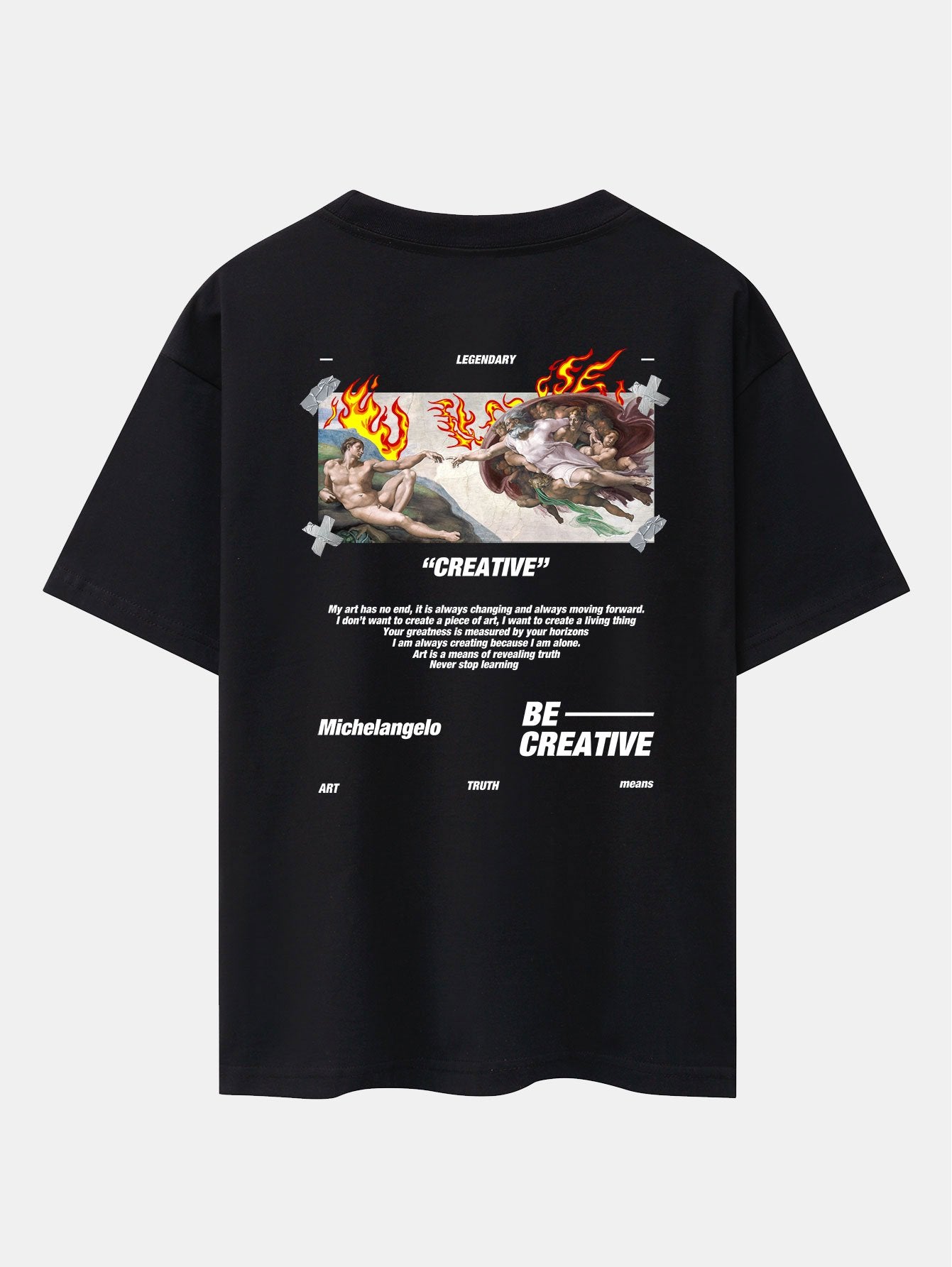 Create Adam Slogan Back Print Drop Shoulder Oversize T-Shirt