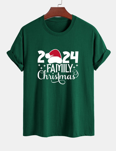 Regular Fit Family Christmas 2024 Print Cotton T-Shirt