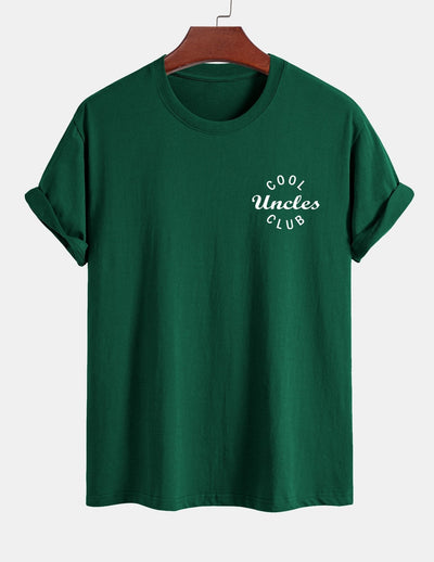 Regular Fit Cool Uncles Club Print Cotton T-Shirt