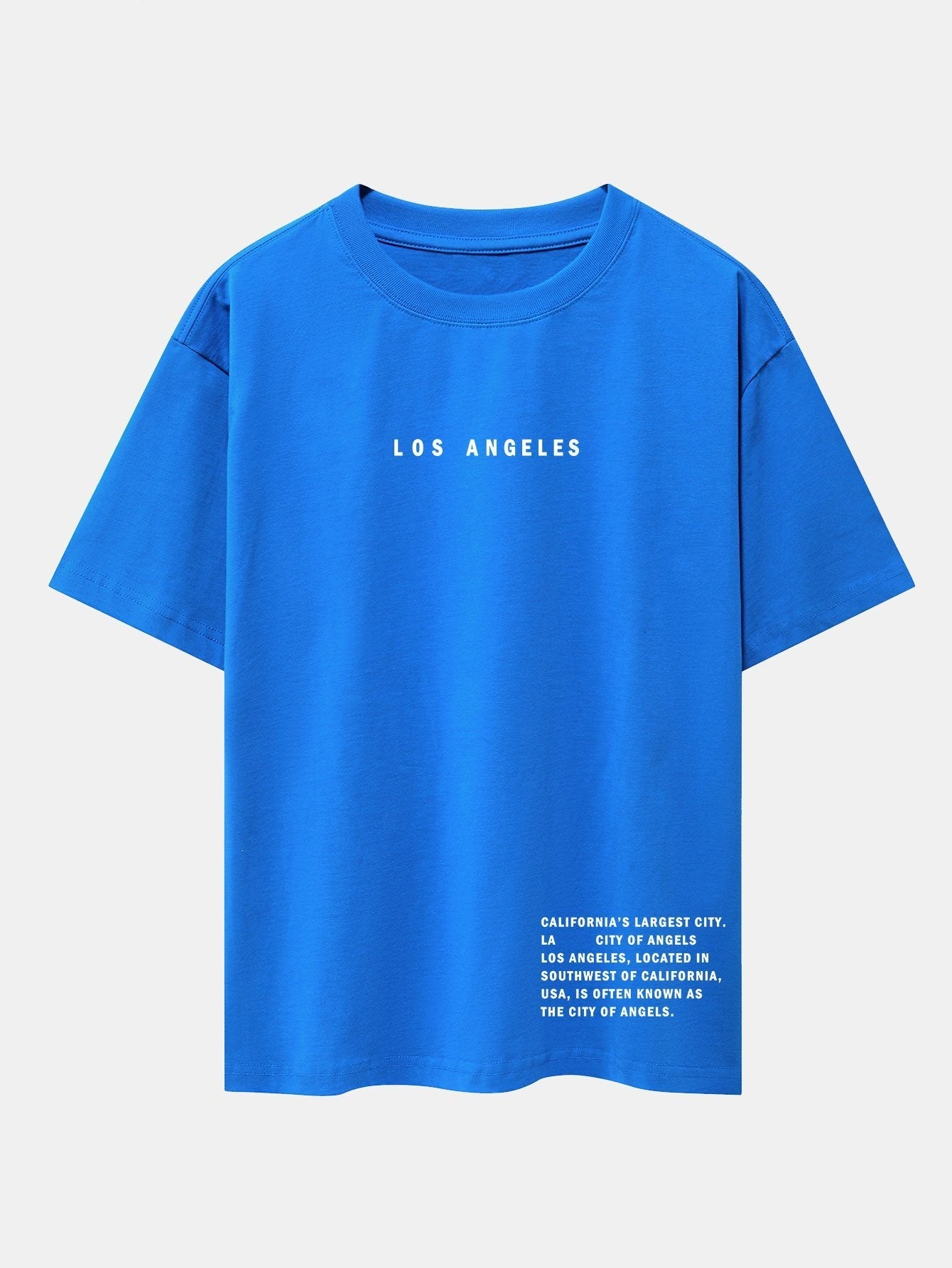 Los Angeles Slogan Print Drop Shoulder Oversize T-Shirt