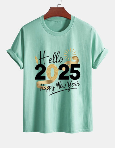 Regular Fit New Year 2025 Print Cotton T-Shirt