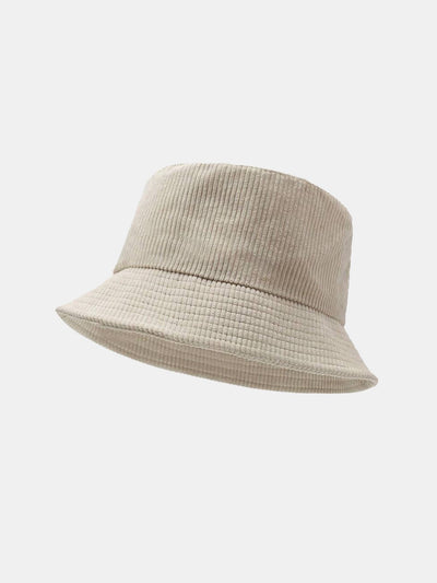 Solid Color Check Corduroy Bucket Hat