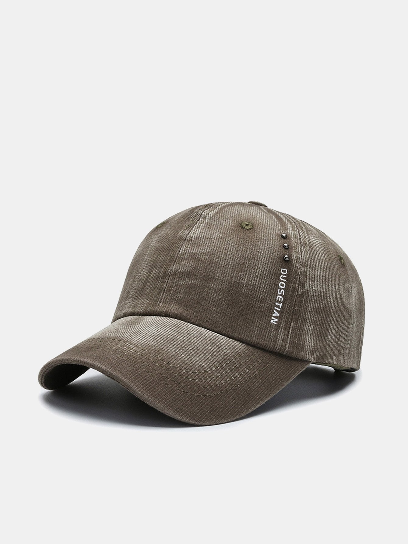 Rivet Solid Color Washed Distressed Baseball Cap