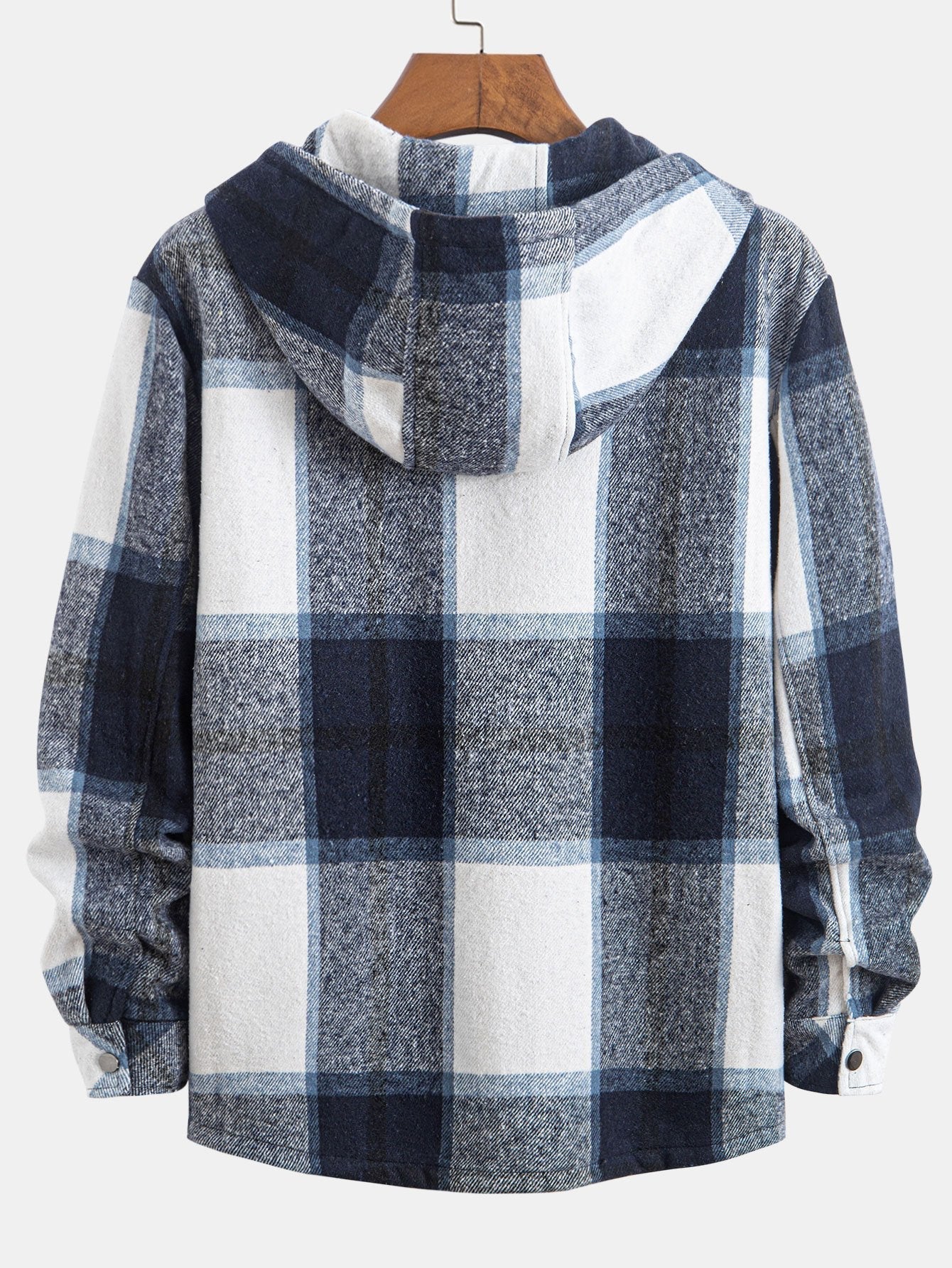 Teddy Lined Flannel Plaid Hooded Shirt