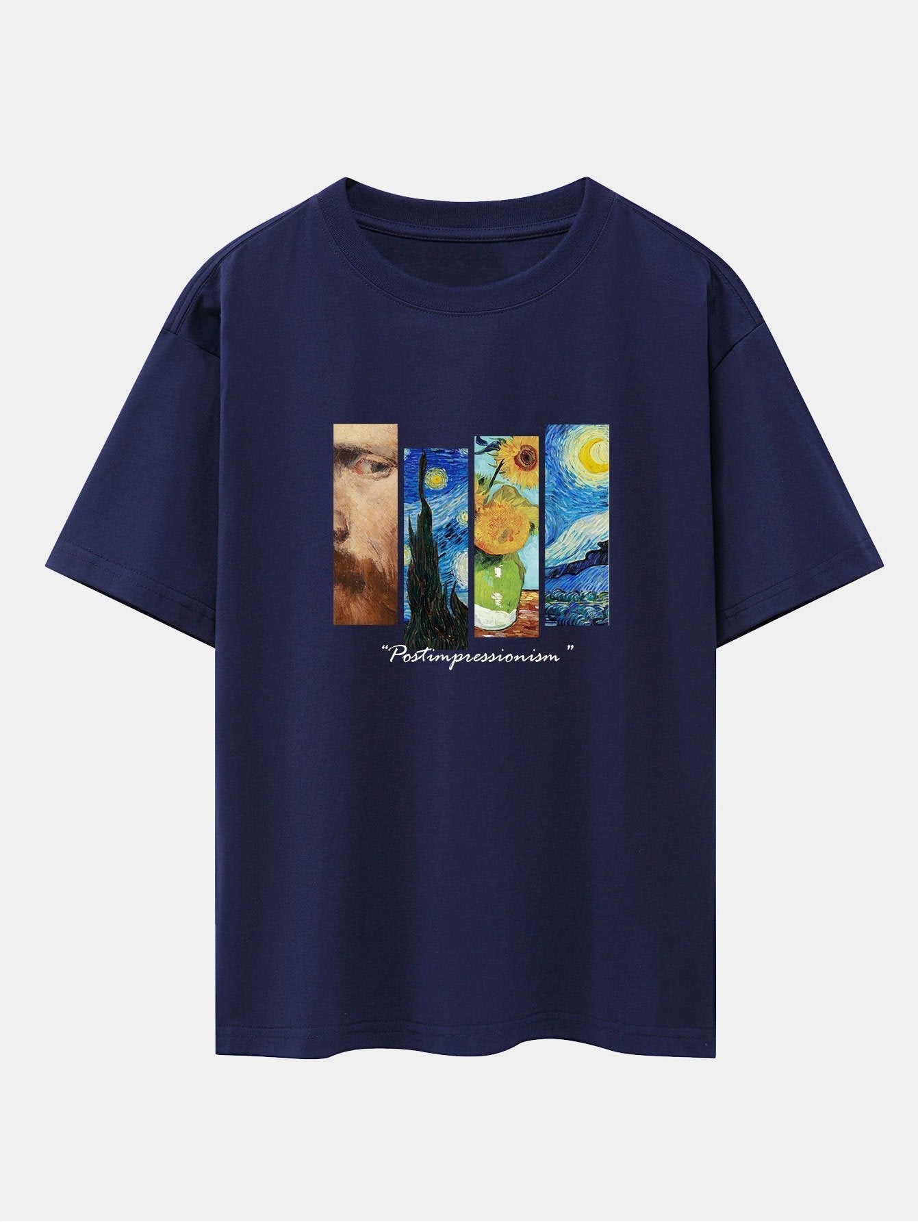 Starry Sky Sunflower Print Drop Shoulder Oversize T-Shirt
