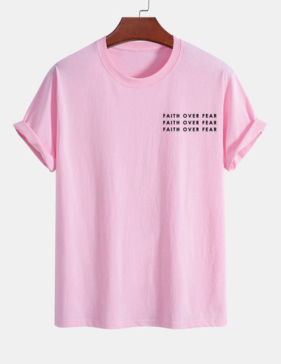 Regular Fit Slogan Print Cotton T-Shirt
