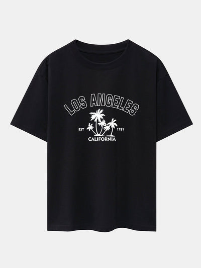 Los Angeles Palms Print Heavy Weight Oversize T-Shirt