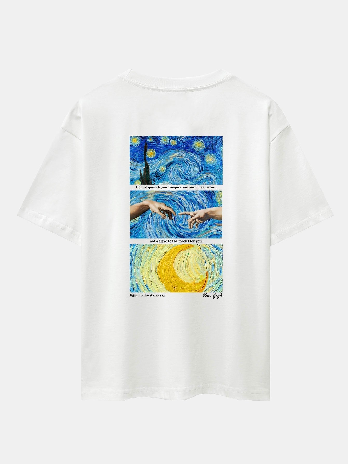 The Starry Night Back Print Drop Shoulder Oversize T-Shirt
