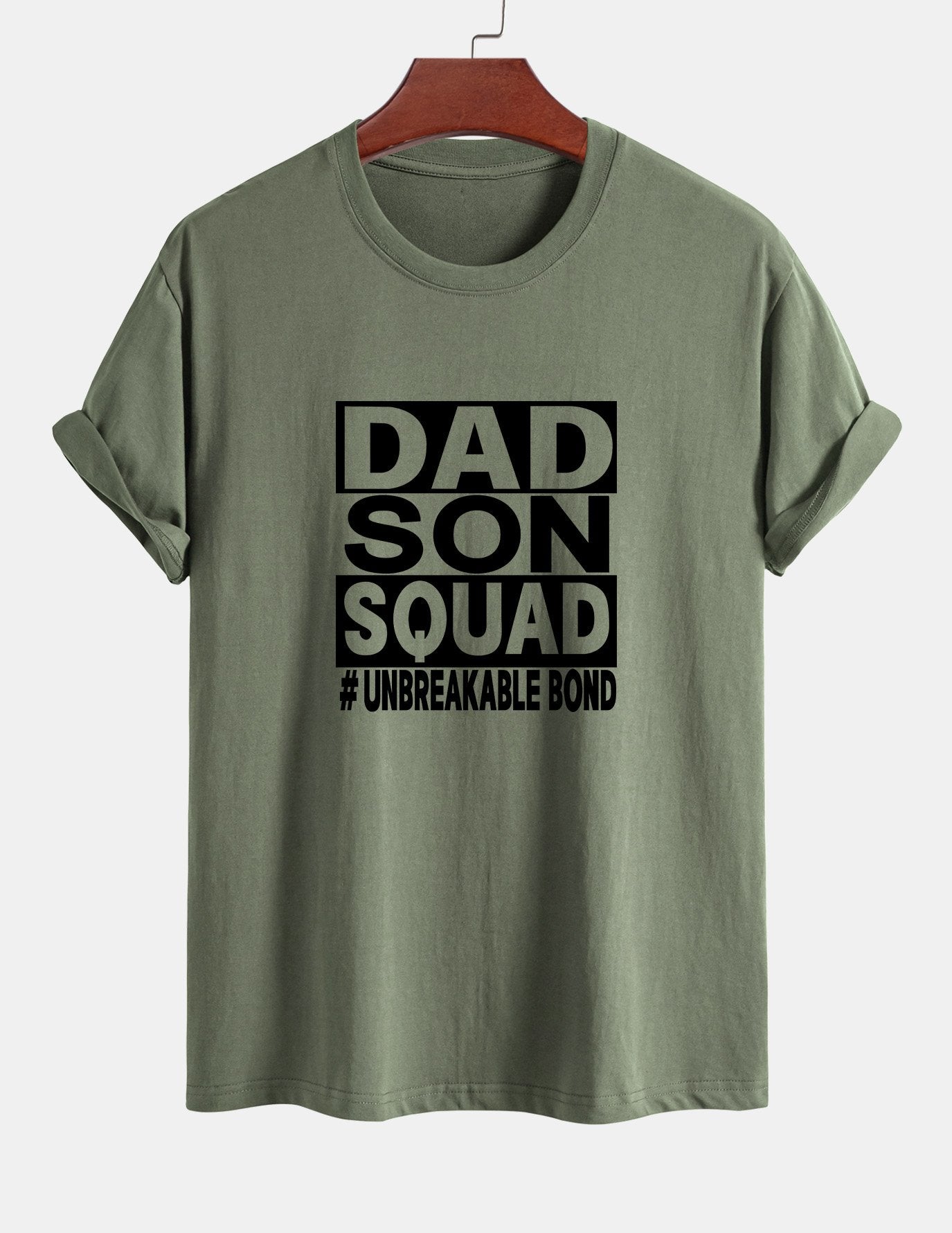 Regular Fit Dad And Son Squad Print Cotton T-Shirt