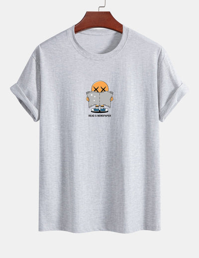 Regular Fit Reading Print Cotton T-Shirt