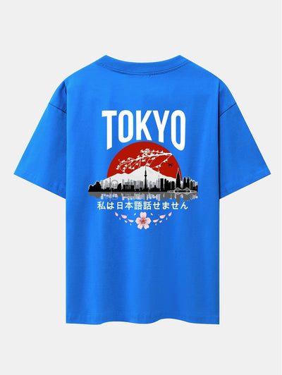 Tokyo Scenery Back Print Oversize T-Shirt