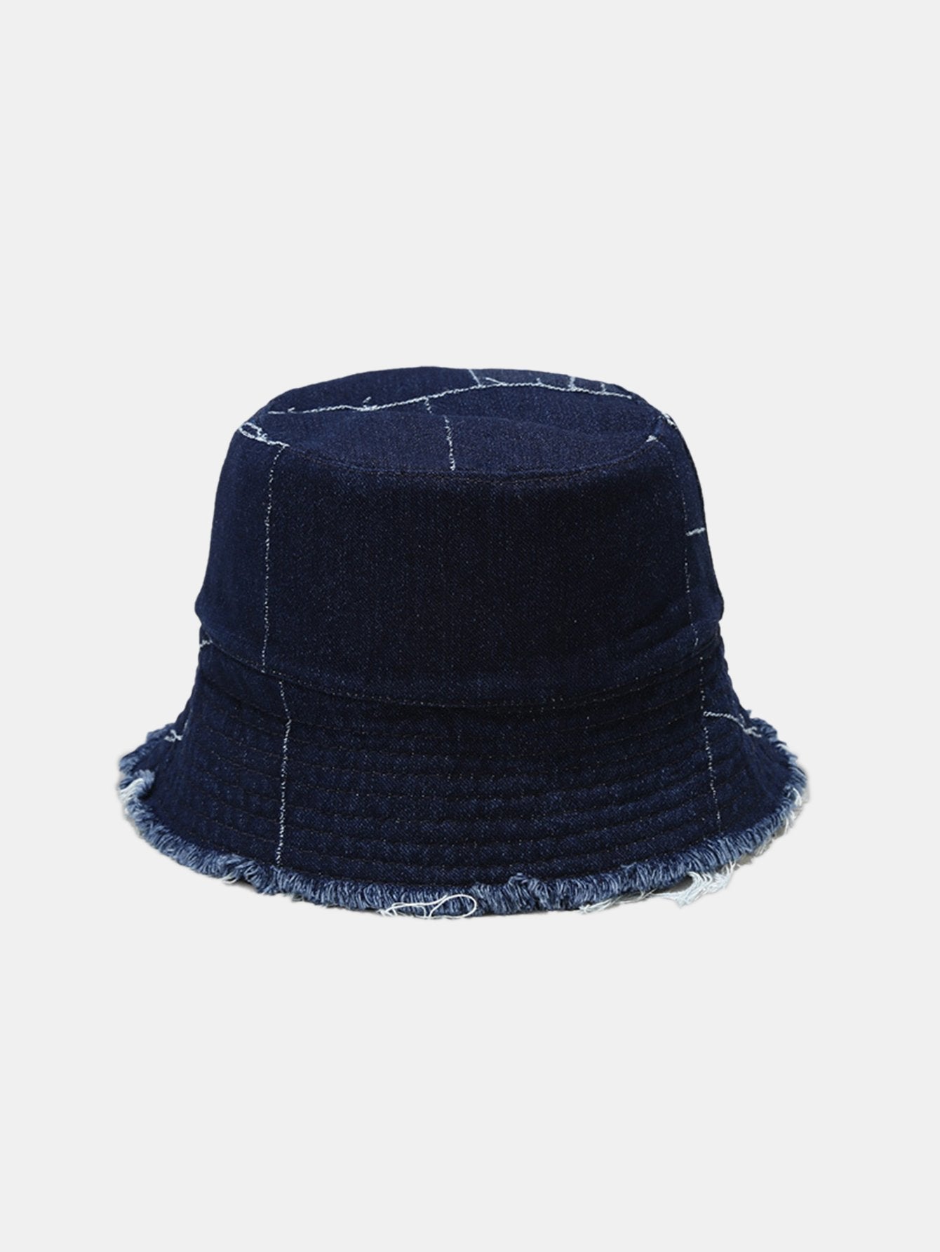 Spliced Denim Tassel Comfortable And Versatile Bucket Hat Can Be Worn On Both Sides