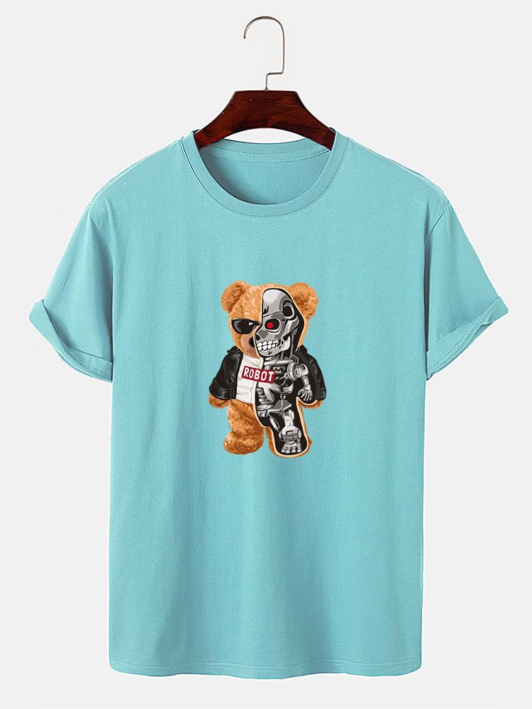 Mechanical Bear Print T-Shirt