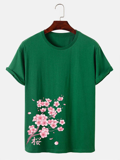 Cherry Blossoms Print T-Shirt