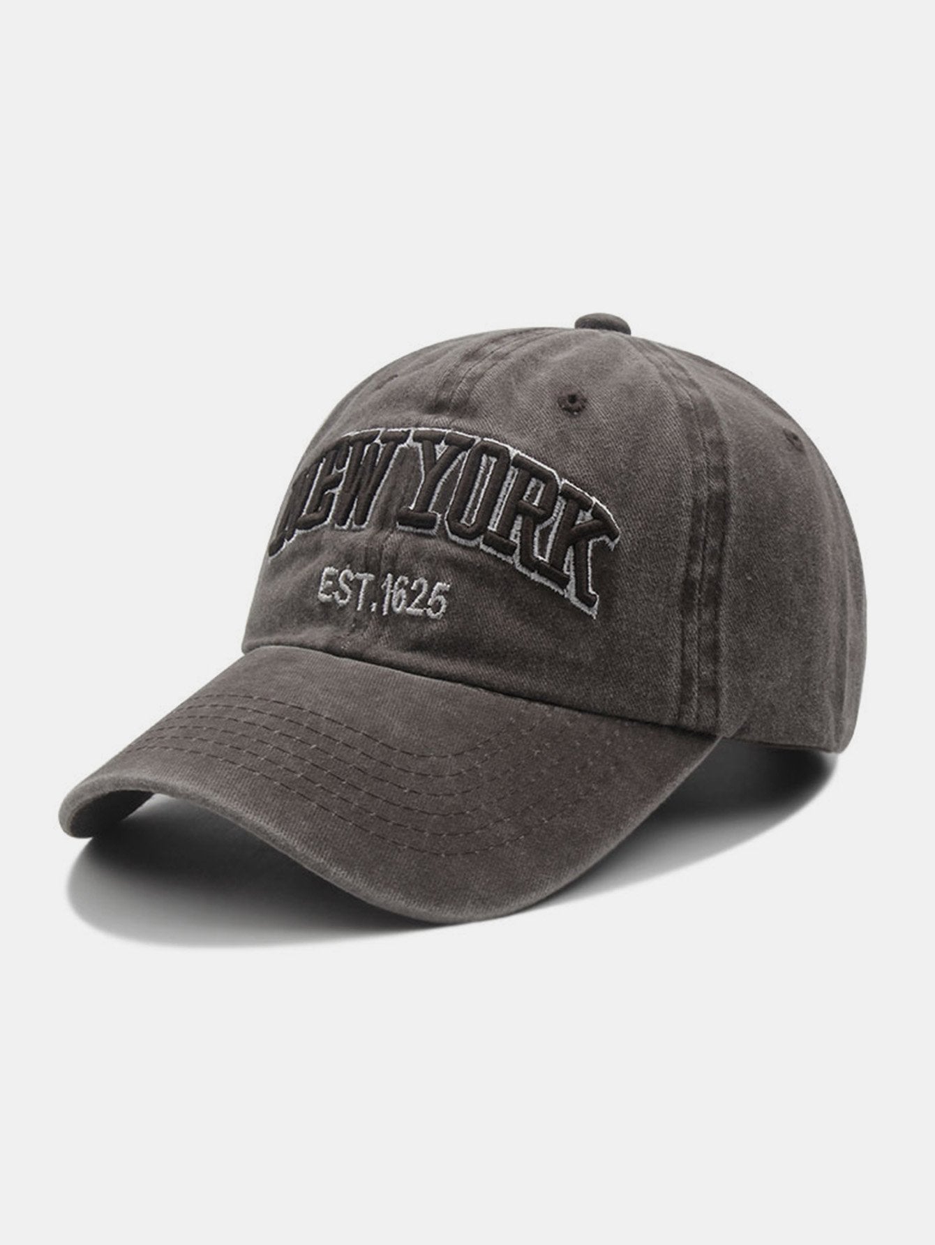 New York Embroidery Washed Distressed Cotton Baseball Cap