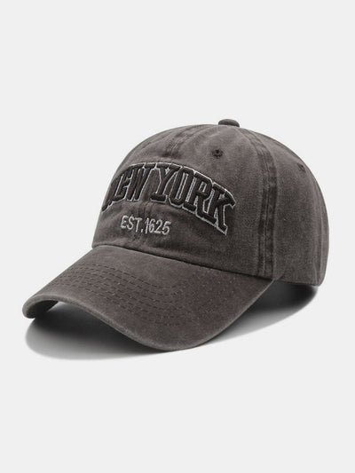 New York Embroidery Washed Distressed Cotton Baseball Cap