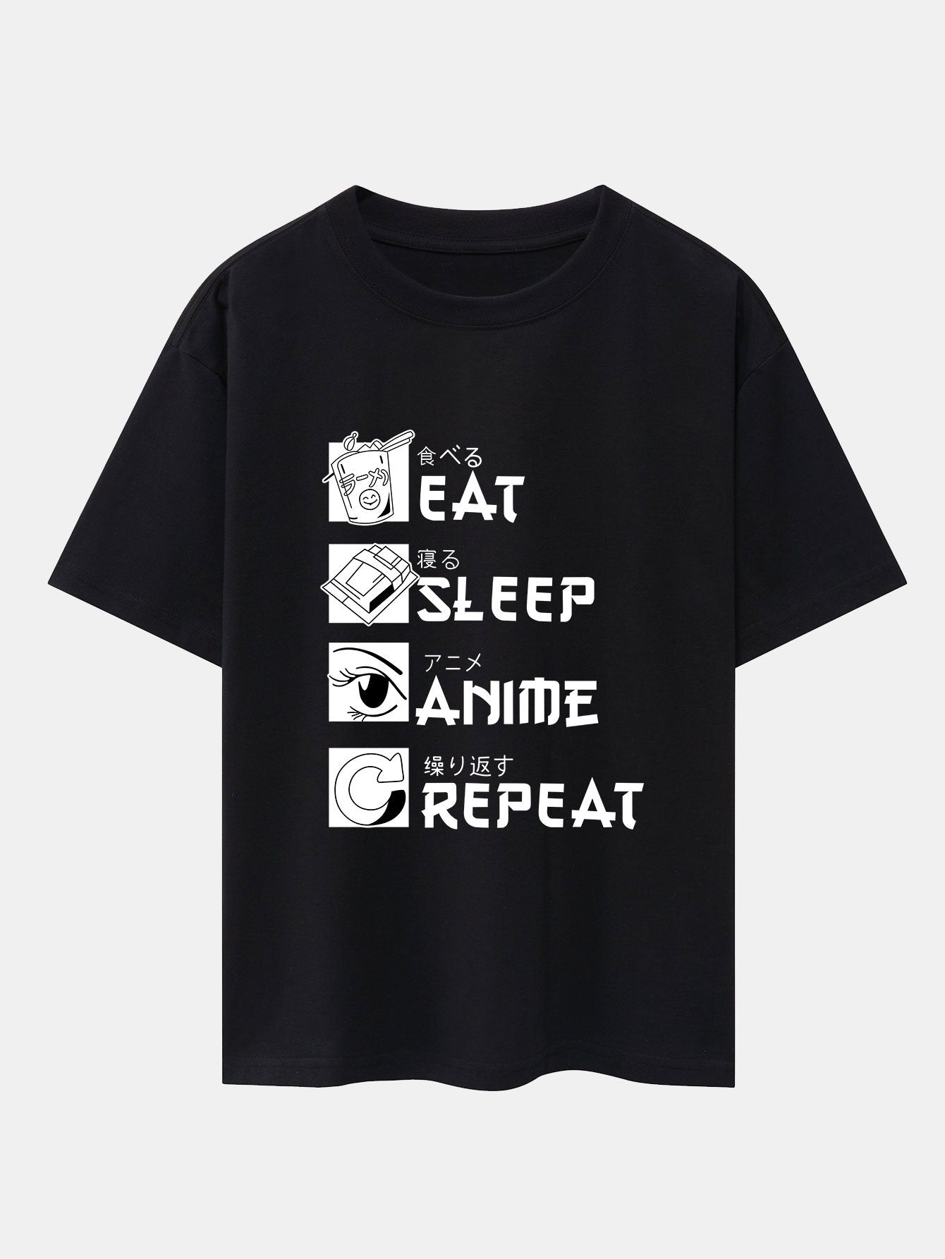 Slogan Print Drop Shoulder Oversize T-Shirt