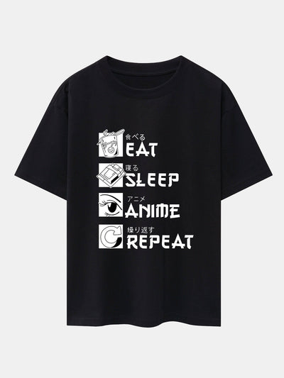 Slogan Print Drop Shoulder Oversize T-Shirt