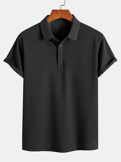 Short Sleeve Textured Polo