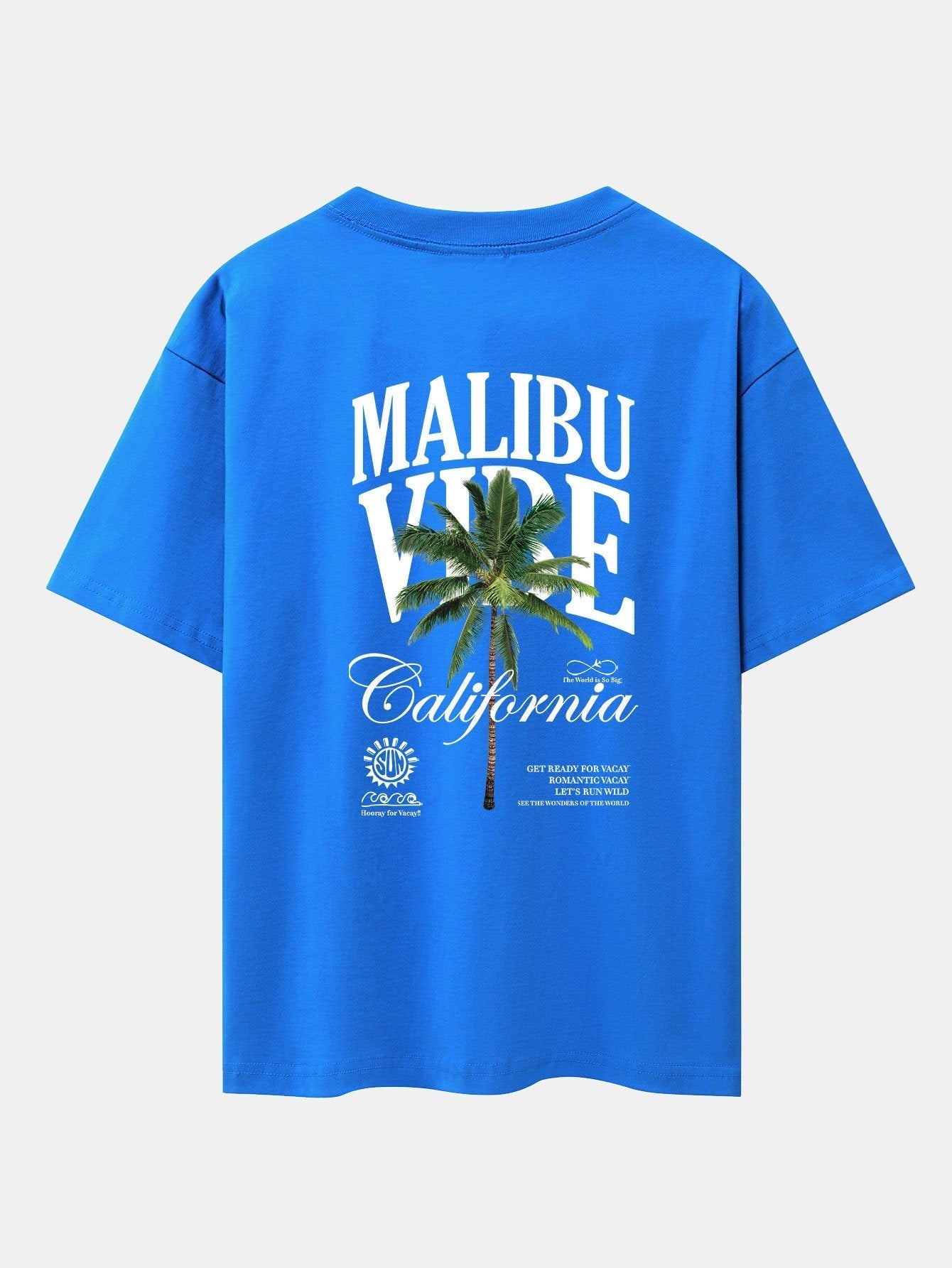 California Palm Tree Back Print Drop Shoulder Oversize T-Shirt