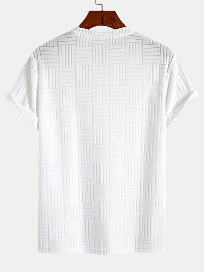 Muscle Fit Striped jacquard towelling T-shirt