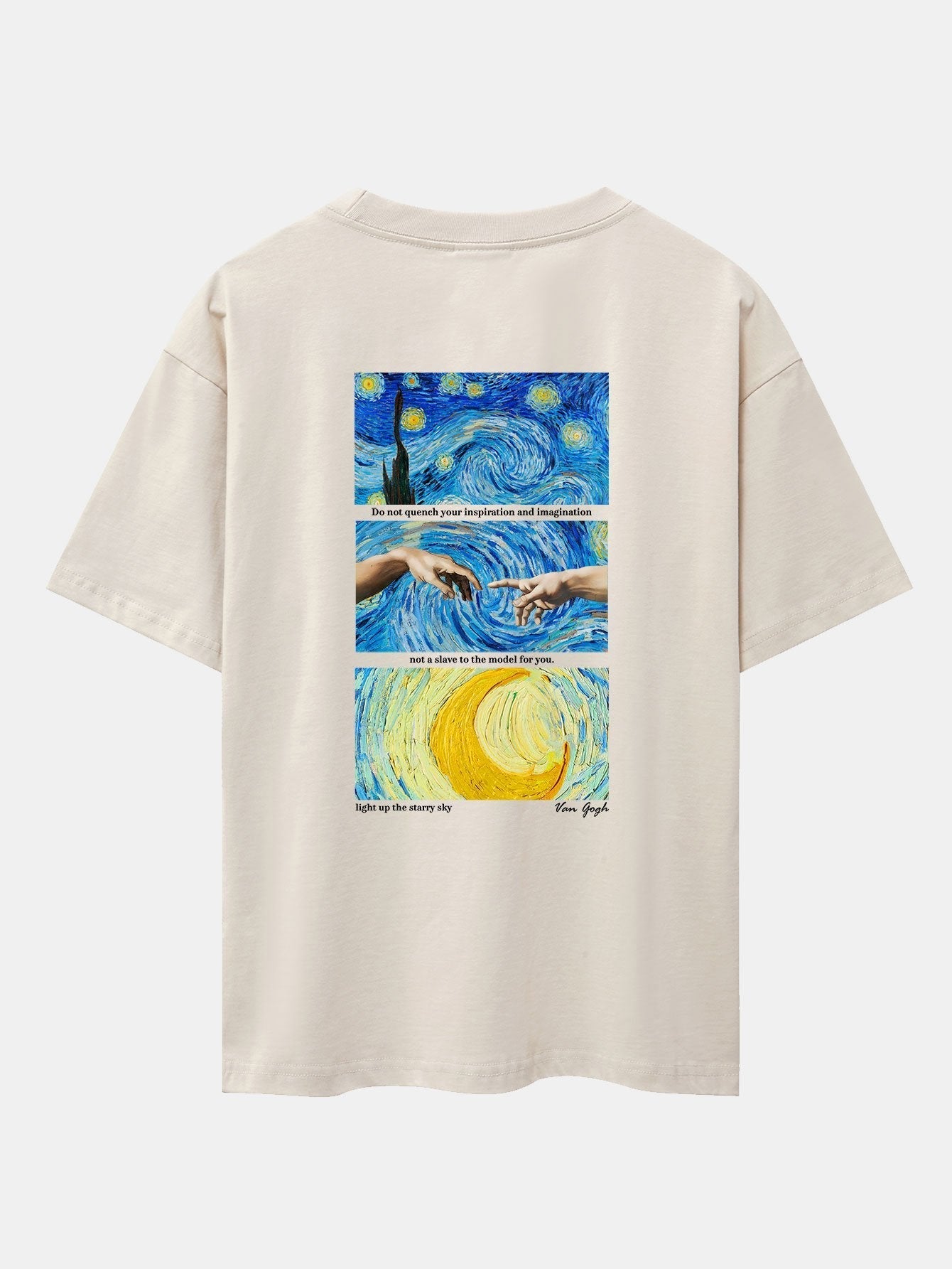 The Starry Night Back Print Drop Shoulder Oversize T-Shirt