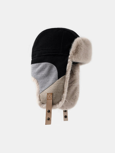 Patchwork Windproof Warm Trooper Trapper Hat