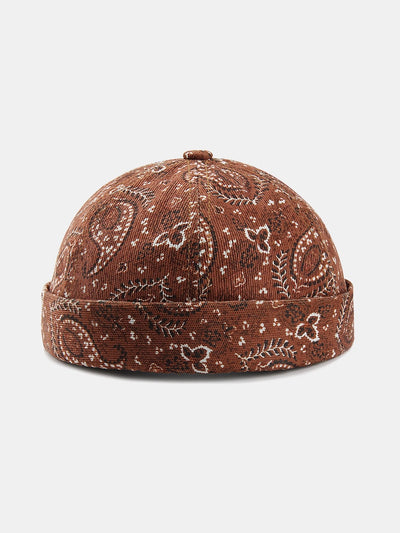 Vintage Paisley Print Brimless Hat