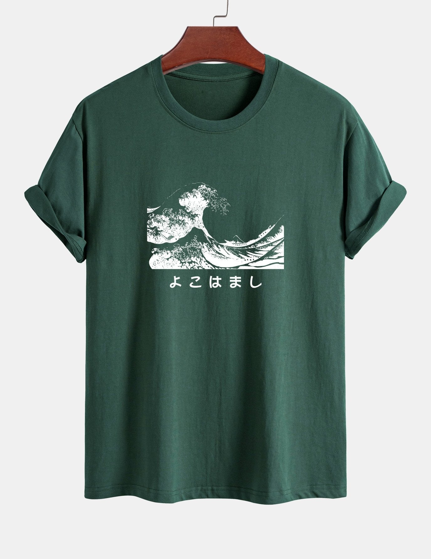 Regular Fit Waves Ukiyo-e Print Cotton T-Shirt