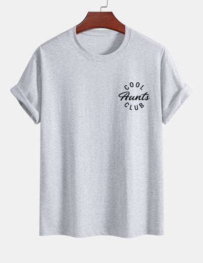 Regular Fit Cool Aunts Club Print Cotton T-Shirt