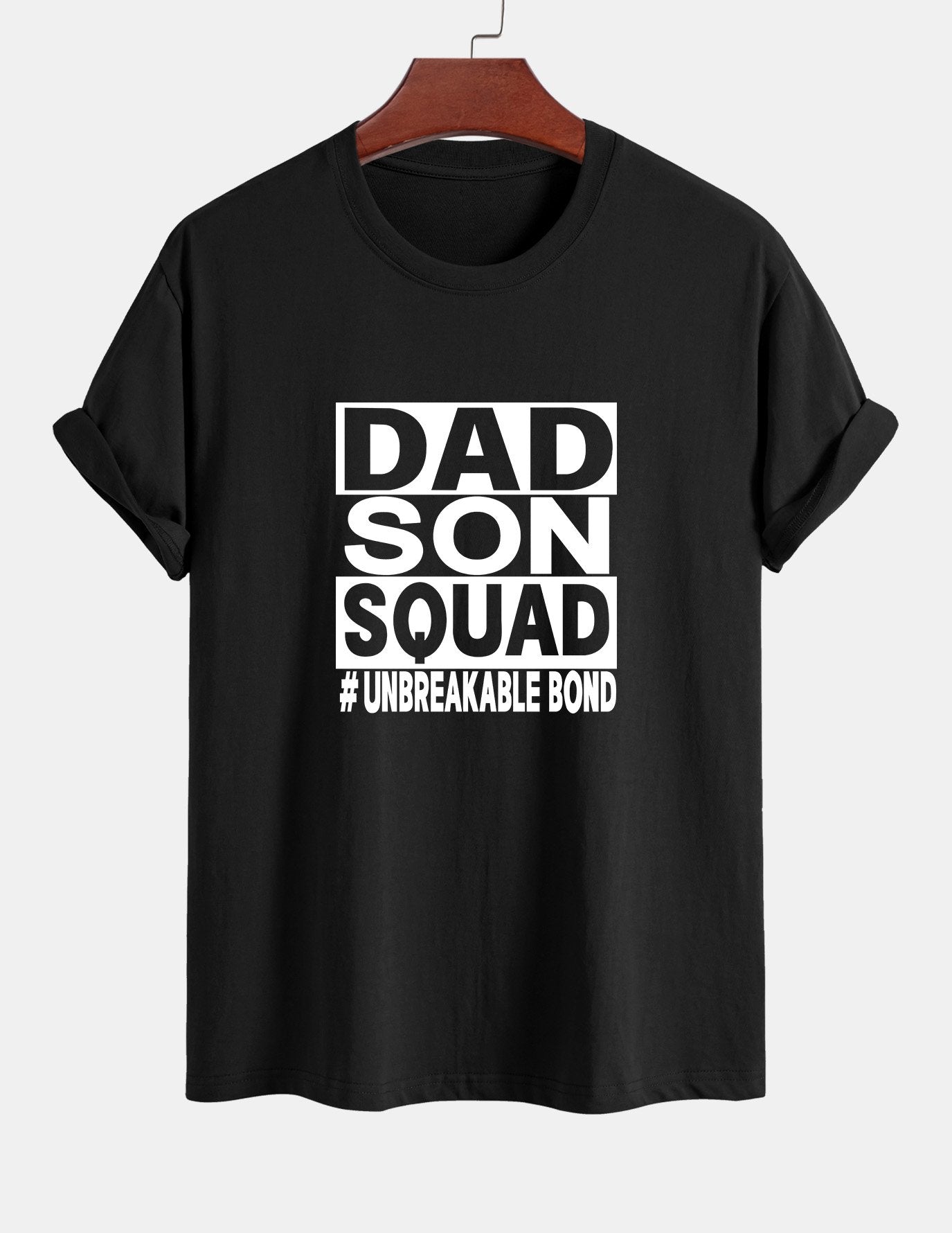 Regular Fit Dad And Son Squad Print Cotton T-Shirt