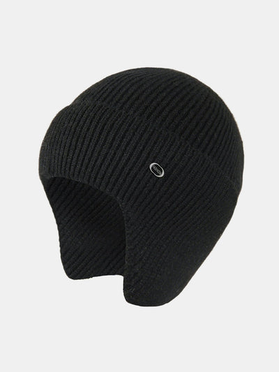 Warm Ear Covers Knit Beanie Hat
