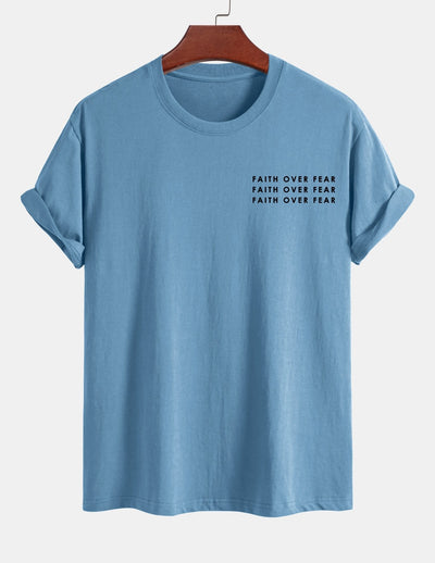 Regular Fit Slogan Print Cotton T-Shirt