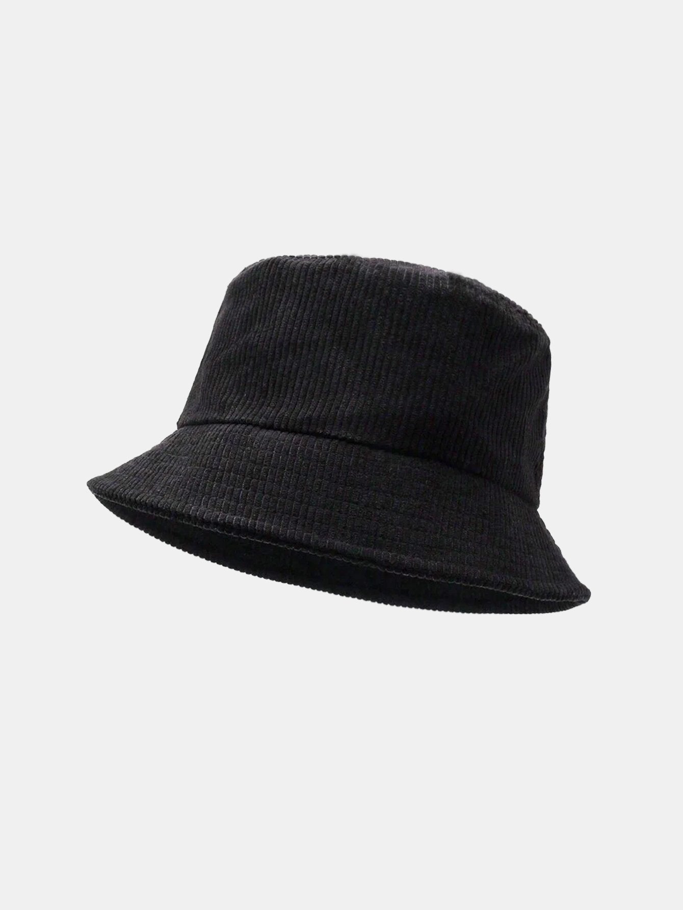Solid Color Check Corduroy Bucket Hat