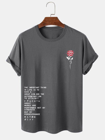 Rose Slogan Print T-Shirt