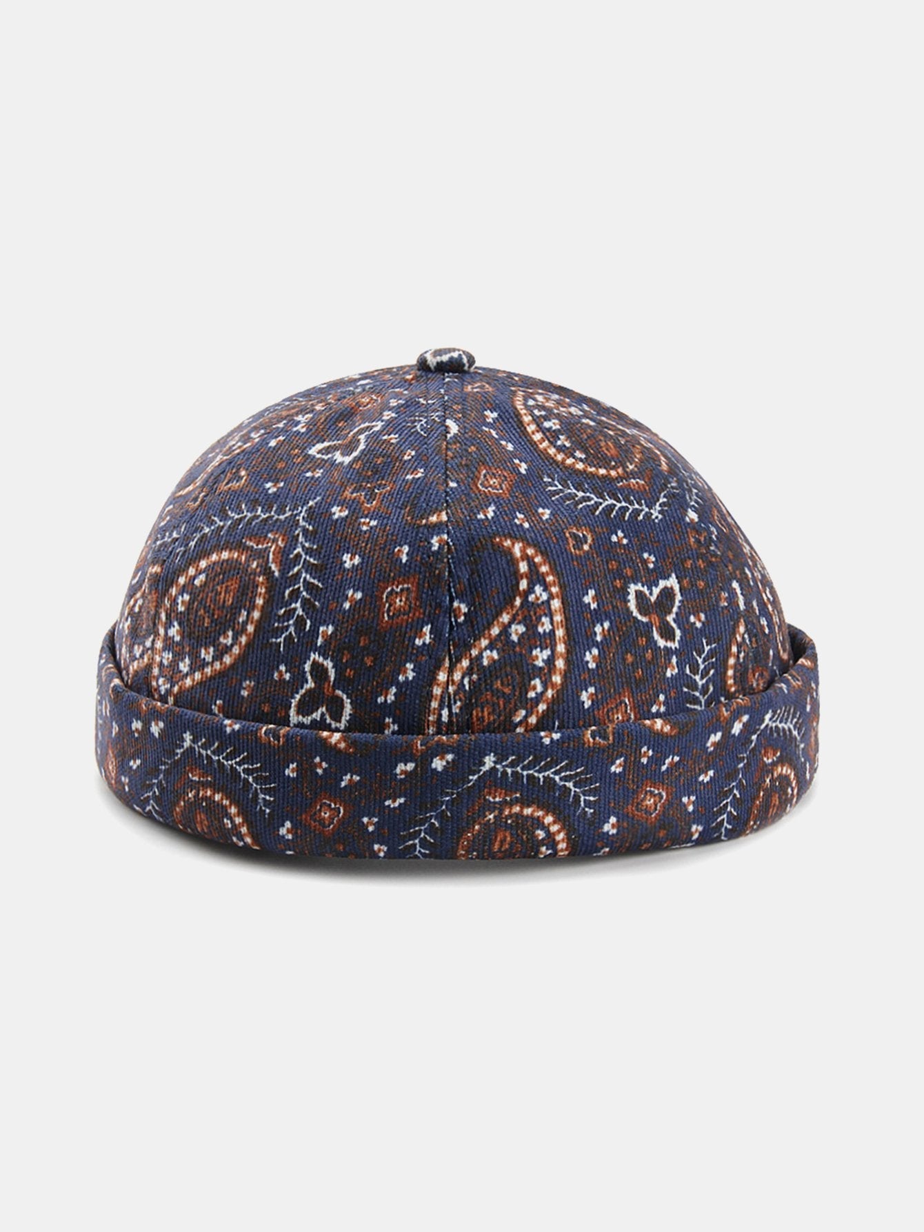 Vintage Paisley Print Brimless Hat
