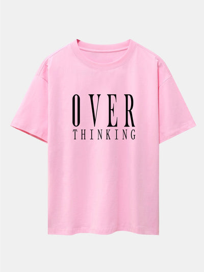Slogan Print Drop Shoulder Oversize T-Shirt