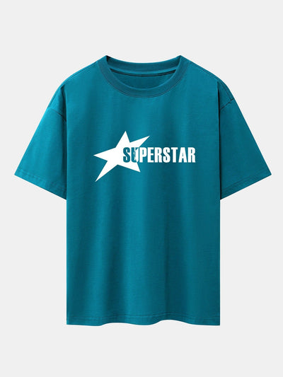 Superstar Print Drop Shoulder Oversize T-Shirt