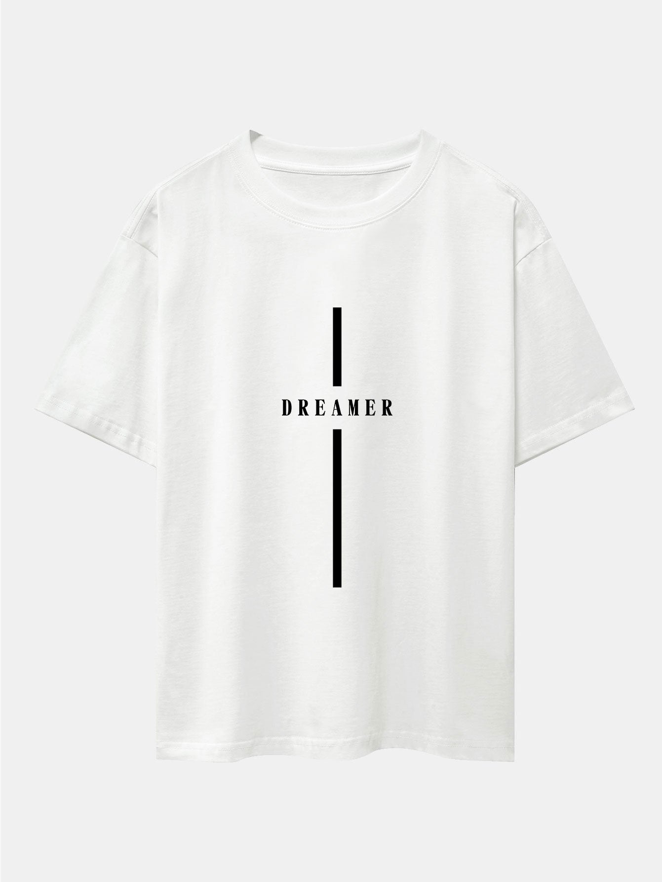 Stripe Dreamer Print Drop Shoulder Oversize T-Shirt