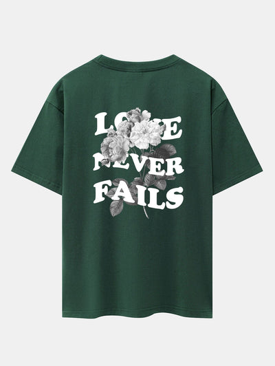 Rose Slogan Back Print Drop Shoulder Oversize T-Shirt
