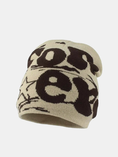 Fashion Slogan Pattern Warm Knit Beanie Hat