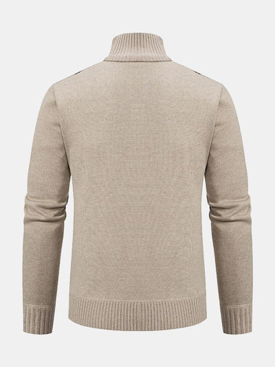 Striped Pattern Zip Sweater