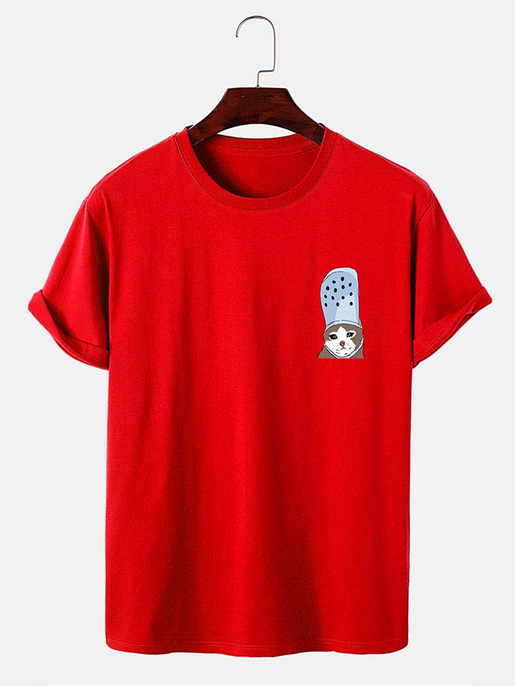 Crying Cat in a Croc Print T-Shirt