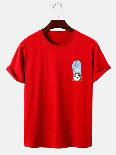 Crying Cat in a Croc Print T-Shirt