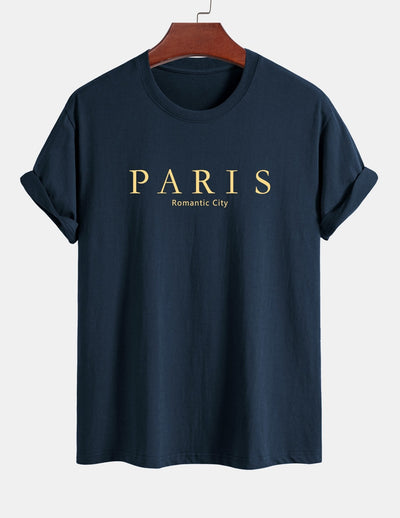 Regular Fit Paris Slogan Cotton T-Shirt