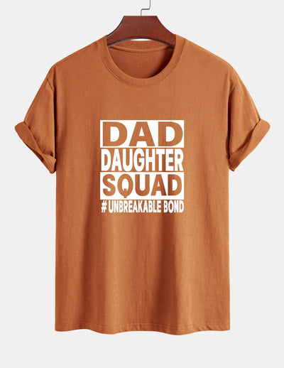 Regular Fit Dad And Daughter Squad Print Cotton T-Shirt