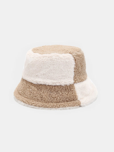Teddy Color Block Warm Bucket Hat
